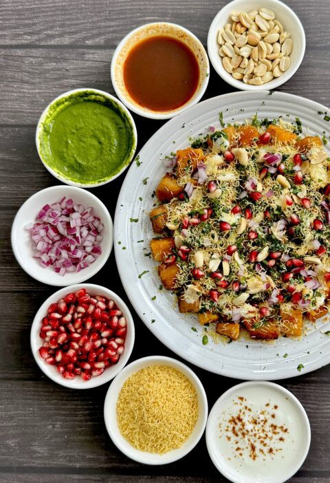 Sweet potato chaat | Shakarkandi chaat | Shakariya ni chaat | Healthy chaat | Street food | Delhi style sweet potato chaat | Chaat | Appetizer | Snack | Healthy snack | Gluten free | Eggless